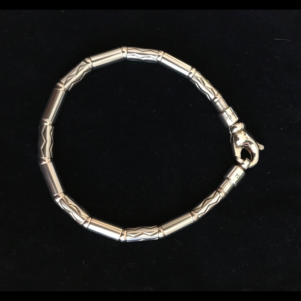 Tiffany & Co. Silver Etched Zig Zag Bracelet